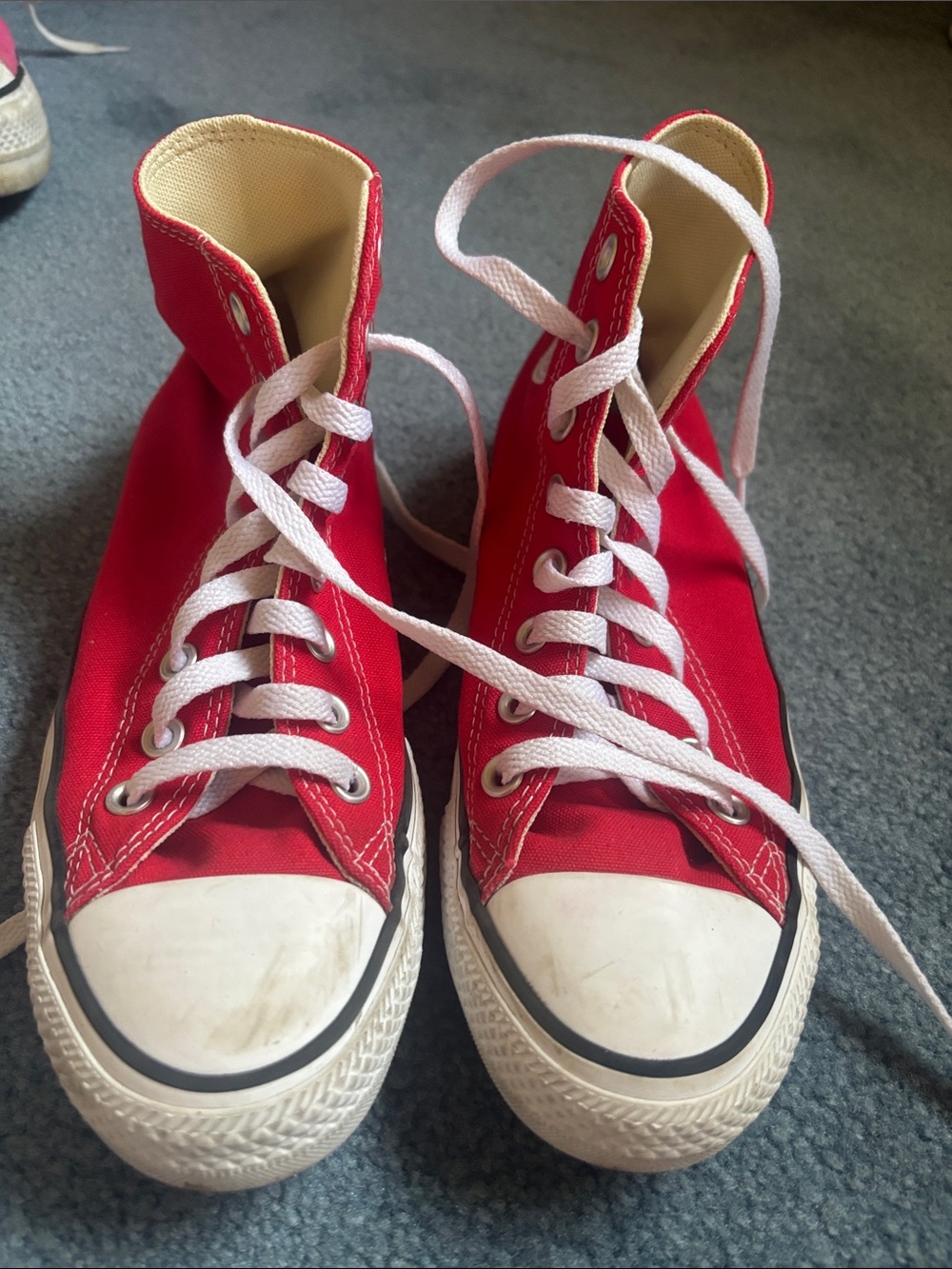 Converse Kids Red High-Top Sneakers with White Laces